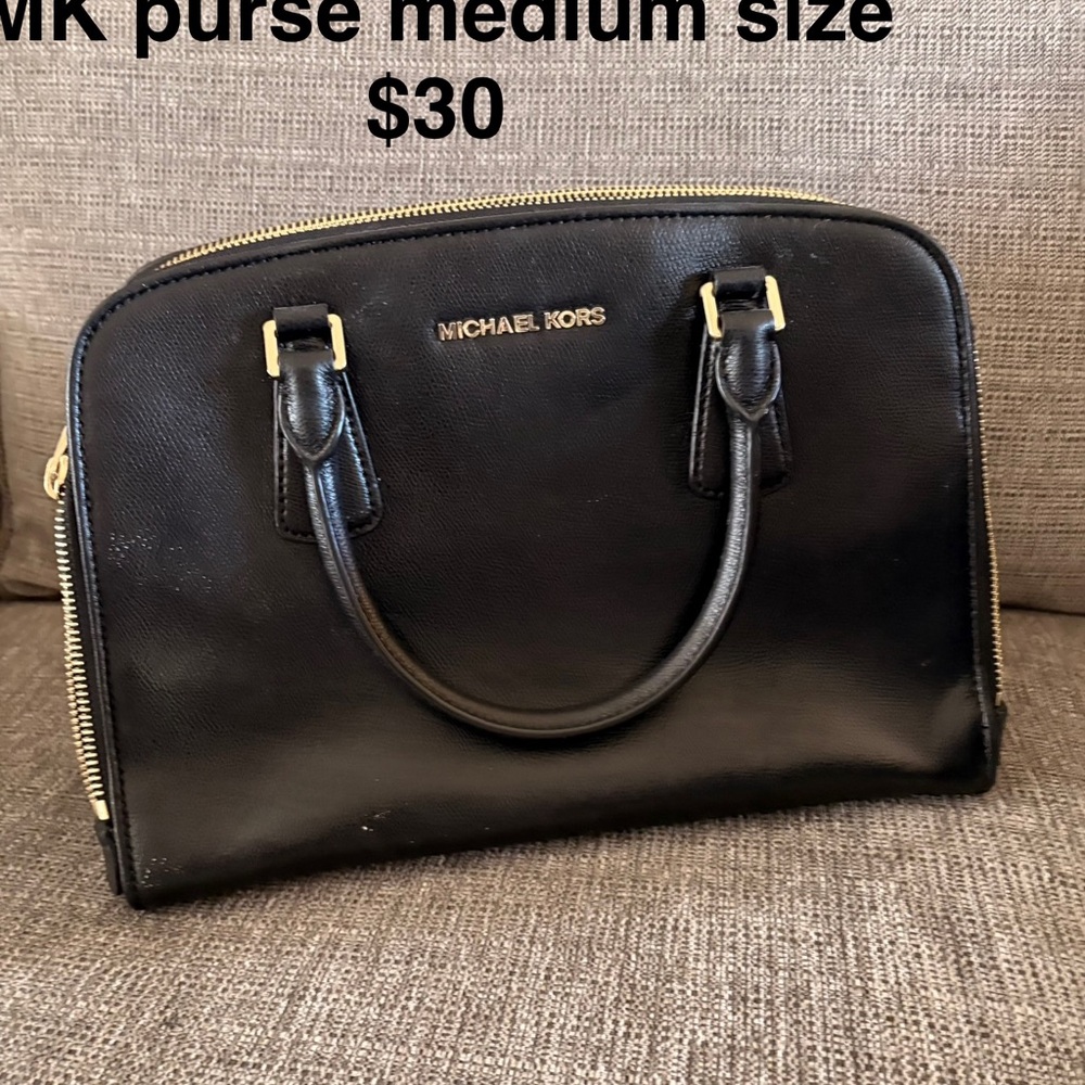 Michael Kors Black and Gold Satchel